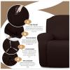 JIVINER Oversized Recliner Chair Covers 4 Piece Stretch Lazy Boy Recliner Sofa Slipcover Jacquard Large Recliner Covers with Elastic Bottom Soft Furniture Protector (XL Recliner,Dark Coffee) view 3