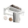 Shower Organizer Soporte para Toalleros, Gancho Plegable, Colgador De Pared De Aluminio Blanco, Estante De Ropa, Barra De Ducha, Riel De Bao, Almacenamiento De Inodoro, Estante De Bao, 40-60CM Wall view 1