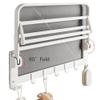 Shower Organizer Soporte para Toalleros, Gancho Plegable, Colgador De Pared De Aluminio Blanco, Estante De Ropa, Barra De Ducha, Riel De Bao, Almacenamiento De Inodoro, Estante De Bao, 40-60CM Wall view 2