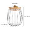 Healeved Glass Canisters with Airtight Lids 4-Pack 5.3 Inch Petal Jars for Food Storage Kitchen Pantry Spice Tea and Honey Containers view 4