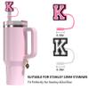 10 mm Straw Cover Cap for Stanley Cup 30 Oz 40 Oz Initial Straw Topper with 2 Pcs Letter Charm Name ID Accessories for Stanley Tumbler view 3