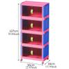 Storage Bins with Lids and Doors, 16Gal 5 Packs Collapsible Stackable Plastic Storage Box with Wheels, Foldable Closet Organizers and Storage Containers Front Open for Home Dorm Sports Hall (4 pack) view 3