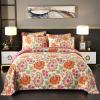 YASMENG 100% Cotton Boho Quilt Set Full Queen Size Gorgeous Paisley Floral Patterned Quilt Bedspread 98"x90" Bohemian Vibrant Exotic Ethnic Mandala Coverlet Bedding Set 3 Pieces for All Seasons view 1
