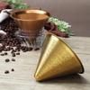 ATHIA Golden Dripper Reusable Stainless Steel Coffee Filter Paperless Cone Filter for Drip Coffee Makers Eco-Friendly Easy Clean Compatible with Most Coffee Makers (Golden, Cone Shape) view 1