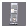 House Magazine Rack Magazine Stand Magazine Holder Floor-Standing Brochure Stand, Information Display Stand with Wheels, Magazine Rack with 4 Pockets, Newspaper Stand Easy to Move Floor Standing view 1