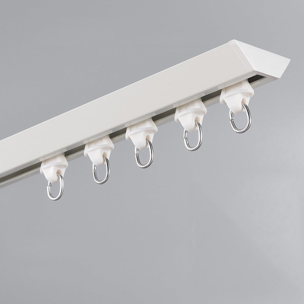Ceiling Curtain Track Hospital Curtain RV Curtain Flexible Aluminum Ceiling Curtain Track, Straight Curtain Track Ceiling Mount Heavy Duty Curtain Tracks Rods System Room Divider Partition Curtain Cei