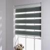 HOTSOON Cordless Zebra Blinds Blackout70% Light Control Window Privacy Roller Blinds Cassette Valance Day Night Dual Layer Window Shades Easy to Install, 63" W x 80" H, Gray view 1