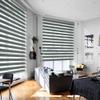 HOTSOON Cordless Zebra Blinds Blackout70% Light Control Window Privacy Roller Blinds Cassette Valance Day Night Dual Layer Window Shades Easy to Install, 63" W x 80" H, Gray view 2