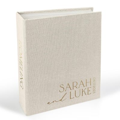 Linen Wedding Guest Book Alternative | Portrait Personalized Photo Guestbook for All Instant Photos  Mini Wide Square | Photo Booth Book for 2x6 and 4x6 Photos | Instant Photo Bridal Guest Book