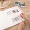 Linen Wedding Guest Book Alternative | Portrait Personalized Photo Guestbook for All Instant Photos  Mini Wide Square | Photo Booth Book for 2x6 and 4x6 Photos | Instant Photo Bridal Guest Book view 4