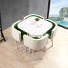 Square/Round Dining Table Set with 4 Chairs,Wooden Kitchen Table and Chairs table for four,Small Modern Conference Table with Chairs,for Reception Table and Chair Combination,Breakfast Table Set view 1