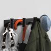 VAEHOLD Hat and Coat Wall Mount Rack - 4 Hooks for Robes, Bags, Keys, and Towels - Bathroom Towel Hanger Organizer -Black view 3