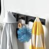 VAEHOLD Hat and Coat Wall Mount Rack - 4 Hooks for Robes, Bags, Keys, and Towels - Bathroom Towel Hanger Organizer -Black view 4