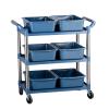 LadrfT 3 Tier Rolling Utility Cart, Removable Kitchen Storage Cart for Kitchen, Bathroom, Home Office, Craft Storage and Organization (Blue 3-Tier-6-organizers) view 1
