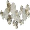 ASUDEN Wall Decor Large Metal Wall Decoration- Art Wall Hanging, Metal Abstract Flower Wall Art Sculpture, Gold and White Lotus Leaves Wall Hanging Decoration Gifts for Home Living Room Ornament view 1