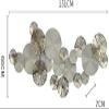 ASUDEN Wall Decor Large Metal Wall Decoration- Art Wall Hanging, Metal Abstract Flower Wall Art Sculpture, Gold and White Lotus Leaves Wall Hanging Decoration Gifts for Home Living Room Ornament view 3