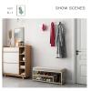 JSWHYBD Shoe Bench, 2-Tier Shoe Rack Shelf Storage Bench with Metal Mesh Shelves and Seat, Free Standing Shoe Organizer for Entryway for Living Room, Balcony 47 X 11.8 X 17.7 Inches 80X30X45CM Grey view 2