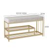JSWHYBD Shoe Bench, 2-Tier Shoe Rack Shelf Storage Bench with Metal Mesh Shelves and Seat, Free Standing Shoe Organizer for Entryway for Living Room, Balcony 47 X 11.8 X 17.7 Inches 80X30X45CM Grey view 3