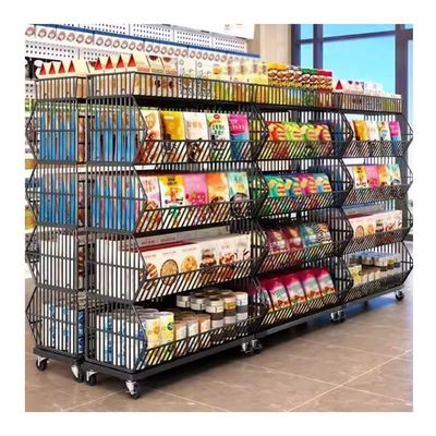 GRRICEPL Large Commercial Supermarket Shelf, Office Snack Organizer, Supermarket Store Shelving Unit, for Home Theater Concession Stand (Color : Black, Size : 60x45x80cm)