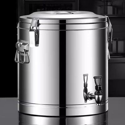 EMYJAY Stainless Steel Insulated Barrel, Stainless Steel Insulated Beverage Dispenser Thermal Hot and Cold Drink for Hot Tea Coffee Water Restaurant Drink Shop LYWY (Color : Silver, Size : 60L)