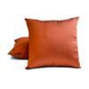 The HomeCentric Luxury Lumbar Pillow Cover Rust Pack of 2, 12"x20" (30x50 cm) Art Silk Plain & Solid Oblong Pillow Cover, Modern Cushion Cover Style - Rust Luxury view 3