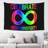 WETEYAFU Celebrate Neurodiversity Wall Tapestry, Decoration Party Banner Living Room Bedroom Background Home Wall Decoration Tapestry, 60x40 Inches view 1