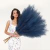 Ouddy Decor 8 Pcs Faux Pampas Grass Decor 38''/97cm Tall Artificial Large Pompous Pompas Floral Fluffy Fake Plants Floor Vase Filler for Wedding Kitchen Home Boho Decorations, Blue view 1