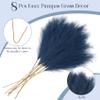 Ouddy Decor 8 Pcs Faux Pampas Grass Decor 38''/97cm Tall Artificial Large Pompous Pompas Floral Fluffy Fake Plants Floor Vase Filler for Wedding Kitchen Home Boho Decorations, Blue view 2