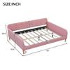 Modern Linen Upholstered Daybed with 4 Support Legs, Full Size Button Tufted Sofa Daybed Frame with Wood Slats Support for Bedroom Living Room Guest Room, No Box Spring Needed (Rubine-01, Full) view 2