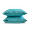 The HomeCentric Decorative Lumbar Pillow Cover Sea Green Pack of 2, 12"x20" (30x50 cm) Art Silk Plain & Solid Oblong Pillow Cover, Modern Cushion Cover Style - Sea Green Luxury view 4