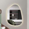 500X500 mm Illuminated Backlit LED Bathroom Mirror, Wall Mounted Multifunction Bathroom Vanity Mirror with Lights and Demister Pad, Energy-Saving Illuminated Smart Mirror 70*90CM tricolorlight view 1
