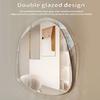 500X500 mm Illuminated Backlit LED Bathroom Mirror, Wall Mounted Multifunction Bathroom Vanity Mirror with Lights and Demister Pad, Energy-Saving Illuminated Smart Mirror 70*90CM tricolorlight view 2