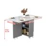 Kitchen Folding Dining Table, Modern Drop Leaf Dining Table Expandable Kitchen Table with 6 Wheels, Foldable Extendable Space Saving Table with 2 Tier Storage, Ideal for Restaurant, Kitchen, Bedroom ( view 2