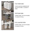 Kitchen Folding Dining Table, Modern Drop Leaf Dining Table Expandable Kitchen Table with 6 Wheels, Foldable Extendable Space Saving Table with 2 Tier Storage, Ideal for Restaurant, Kitchen, Bedroom ( view 3