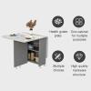 Kitchen Folding Dining Table, Modern Drop Leaf Dining Table Expandable Kitchen Table with 6 Wheels, Foldable Extendable Space Saving Table with 2 Tier Storage, Ideal for Restaurant, Kitchen, Bedroom ( view 4