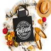 GXVUIS The Legend Has Officially Retired 2025 Women Canvas Tote Bag Reusable Grocery Shoulder Shopping Bags Retirement Gift Black view 2