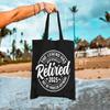 GXVUIS The Legend Has Officially Retired 2025 Women Canvas Tote Bag Reusable Grocery Shoulder Shopping Bags Retirement Gift Black view 3