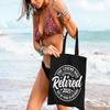GXVUIS The Legend Has Officially Retired 2025 Women Canvas Tote Bag Reusable Grocery Shoulder Shopping Bags Retirement Gift Black view 4