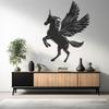 LaModaHome Magical Unicorn Wall Art, Mid Flight Design Metal Decor, Enchanted Flying Unicorn, Unique Home Accent, Kids Room Decoration,Gift - 7.9"x10.2"/20x26cm view 3