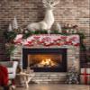 Valentine's Day Fireplace Mantel Scarf Cover, Mantel Shelf Top Scarf Runner for Christmas Halloween Thanksgiving Fall Indoor Decorations Red Stripes Gnomes Love Rose Pink 60'' L x 17'' W view 2