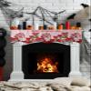 Valentine's Day Fireplace Mantel Scarf Cover, Mantel Shelf Top Scarf Runner for Christmas Halloween Thanksgiving Fall Indoor Decorations Red Stripes Gnomes Love Rose Pink 60'' L x 17'' W view 3