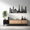LaModaHome Modern Big City Metal Wall Art, Paris Design Decor, Unique Large Eiffel Tower Hanging, Urban Chic Steel Home Artwork, Stylish Loft Accent - 11.8"x24.8"/30x63cm view 1