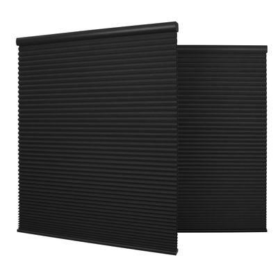 Boolegon Blackout Cellular Shades Cordless Windows Color-Matched Honeycomb Blinds Hidden Mounting 1.5 Inches Single Cell Cellular Blinds for Home, Blackout-Black, 40" W x 72" H