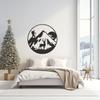LaModaHome Rustic Mountain Scene Metal Wall Art, Outdoor Nature Inspired Decor, Sports Enthusiast Cabin Accent, Handmade Wilderness Home Decoration - 19.7"x25.6"/50x65cm view 1