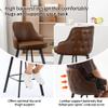 FIRAVOE Bar Height Stool Set, High Back Faux Leather Kitchen Bar Stools, Dark Brown (3PCS 30" Bar Stools) view 3