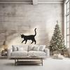 LaModaHome Feline Silhouette Metal Wall Art for Living Room, Office - Chic Indoor Decor, Minimalist Black Cat Cutout, Modern Home Accent, Metal Decor - 23.6"x23.6"/60x60cm view 2