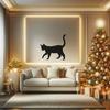 LaModaHome Feline Silhouette Metal Wall Art for Living Room, Office - Chic Indoor Decor, Minimalist Black Cat Cutout, Modern Home Accent, Metal Decor - 23.6"x23.6"/60x60cm view 4
