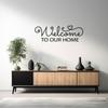 LaModaHome Welcome Themed Metal Wall Art, Custom Entryway Sign, Modern Living Room Decor, Unique Wall Hangings, Artistic Home Accent, Matte Metal Decor - 13.8"x41.3"/35x105cm view 3
