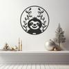 LaModaHome Sloth Metal Wall Art, Hanging Sloth Decor, Sloth Lover Gift, Unique Home Accent, Contemporary Animal Wall Sculpture, Nature Inspired Artwork - 23.6"x23.6"/60x60cm view 1