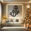 LaModaHome Whimsical Metal Wall Art, Mushroom Forest Scene, Rustic Home Decor, Handcrafted Steel Fungi Artwork, Elegant Nature-Inspired Indoor Accent - 15.7"x18.9"/40x48cm view 2